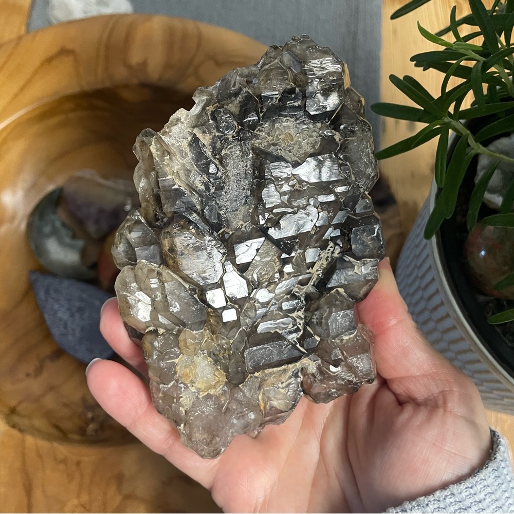 โจ CLEARANCE โจ large smoky elestial quartz double sided double terminated Brazil - Picture 6 of 9
